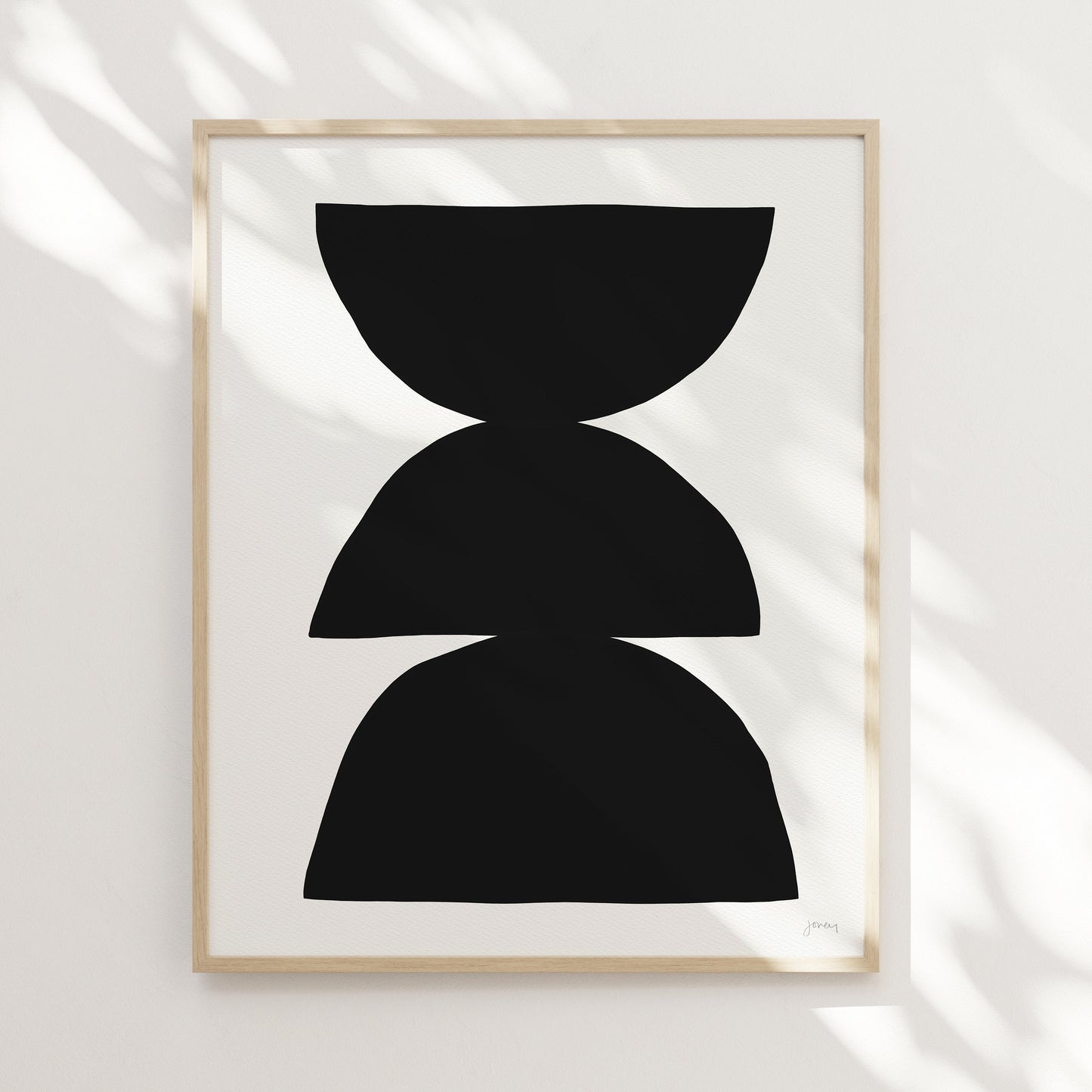 Black Shapes Abstract Art Print - Unframed or Framed - 200730