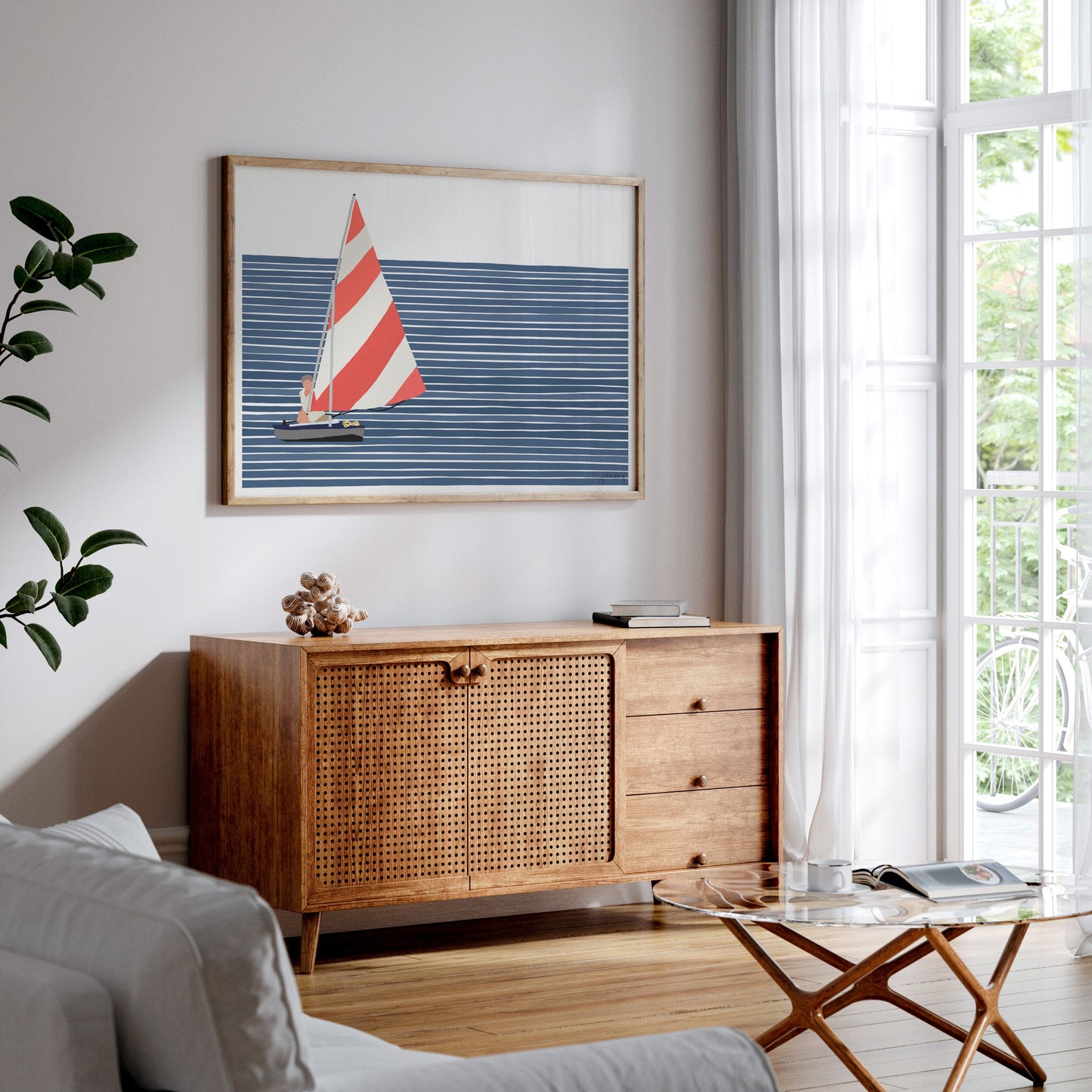 Sunfish Sailboat Art Print - Unframed or Framed - 230729