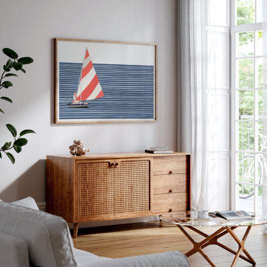 Sunfish Sailboat, signed art print - 230729