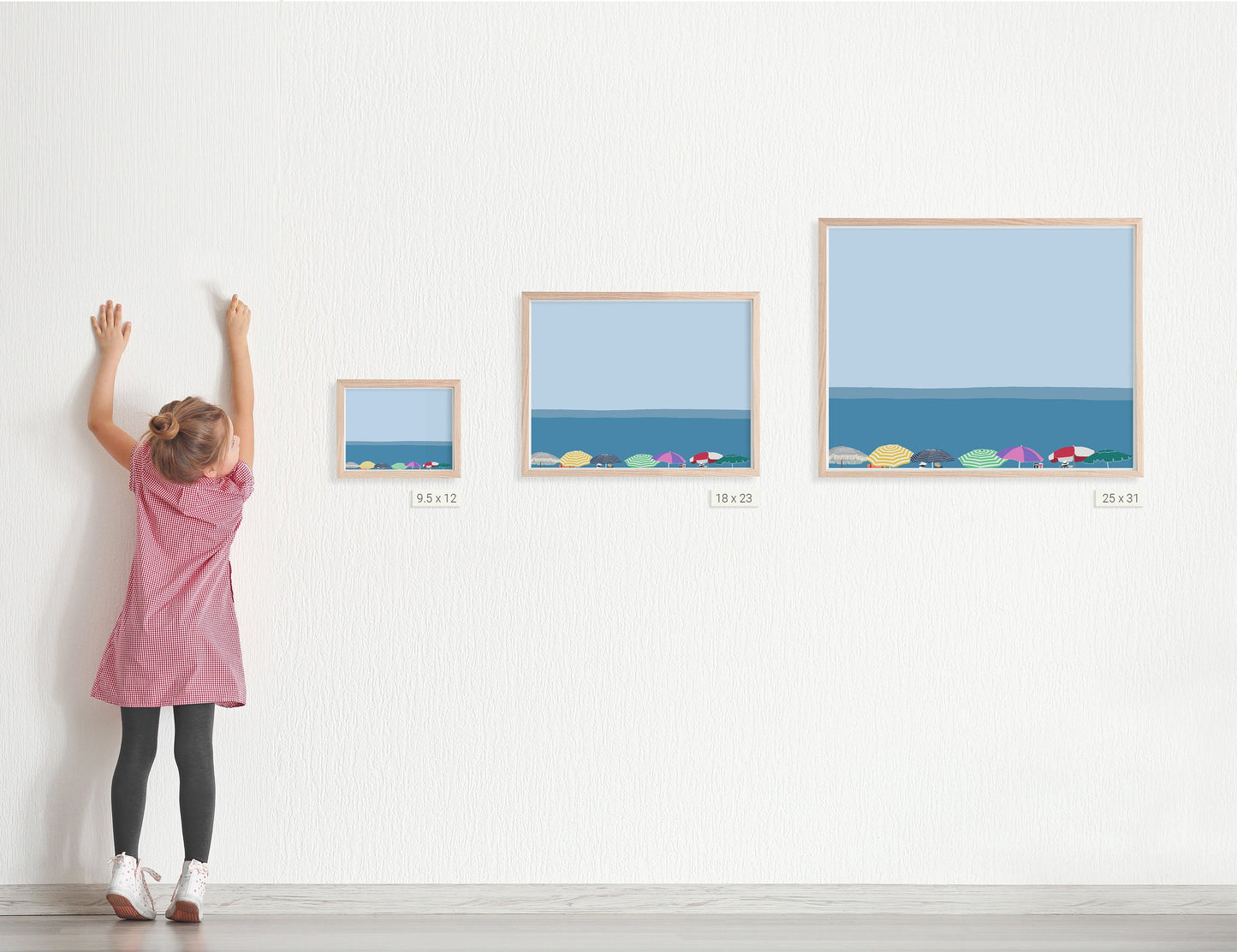 Beach Umbrellas Art Print - Unframed or Framed - 210603