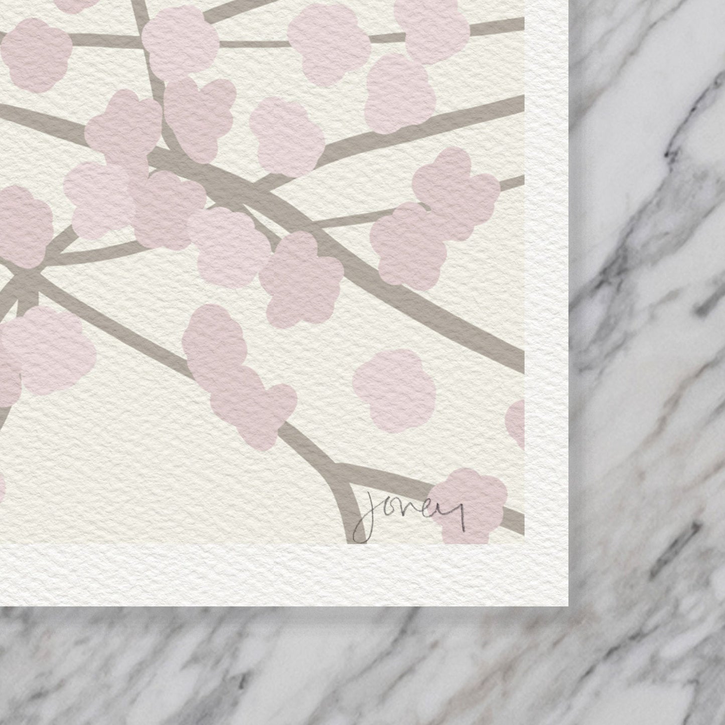 Cherry Blossom with Robin Art Print - Unframed or Framed - 140212