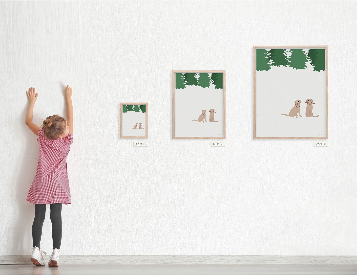 Snowy Labradors Art Print - Unframed or Framed - 230128