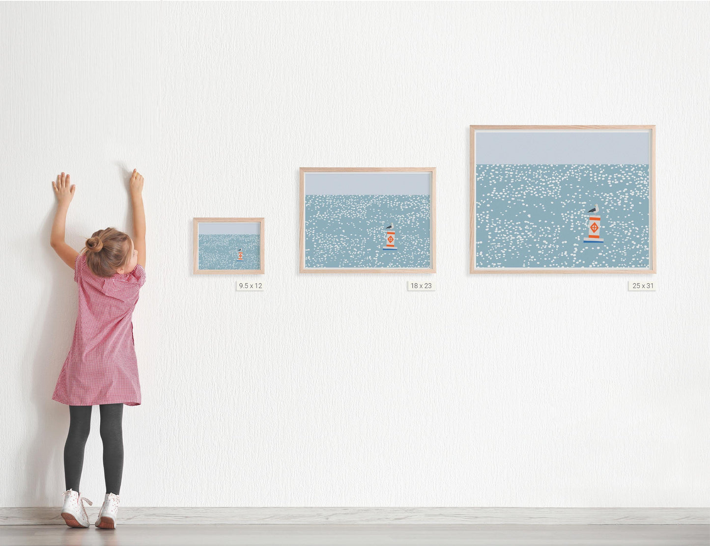 Seagull on Sparkling Water Landscape Art Print - Unframed or Framed - 230625