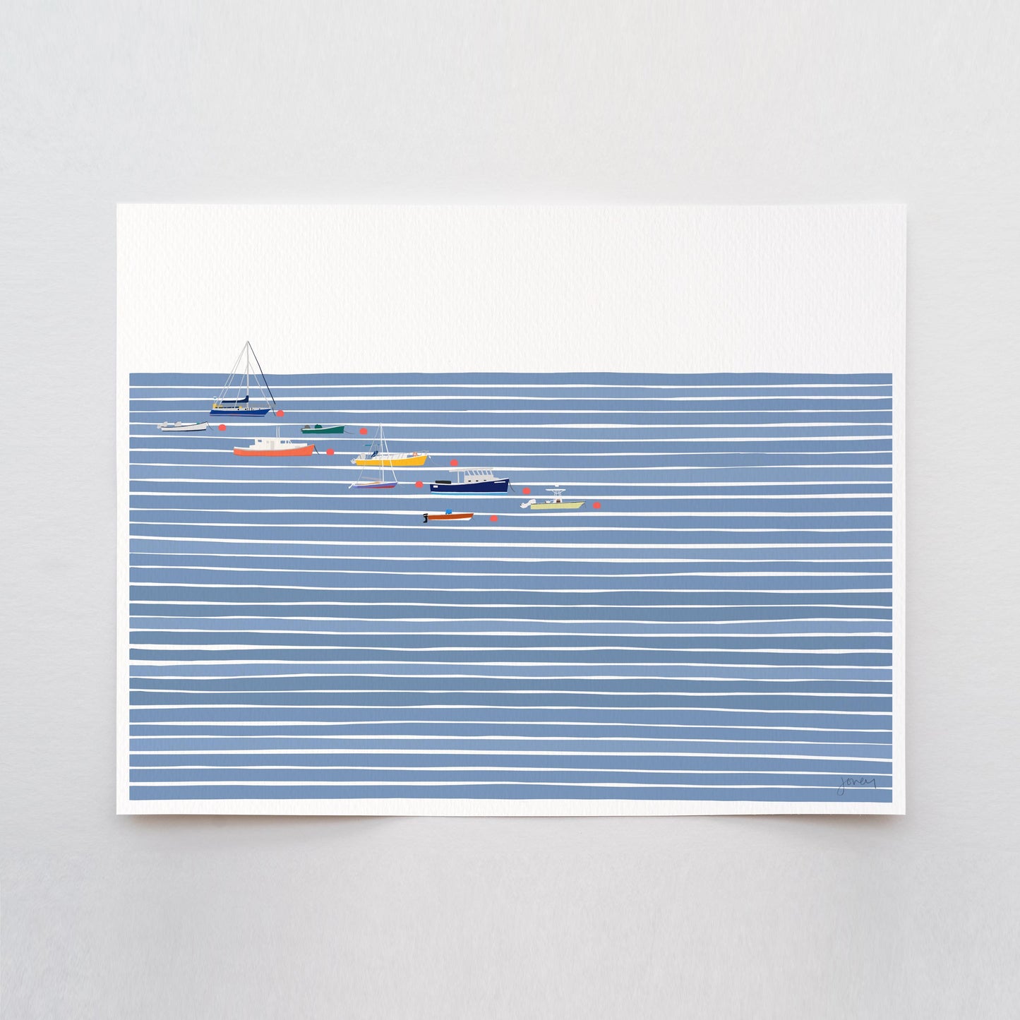 Harbor Moorings Art Print - Unframed or Framed - 250629