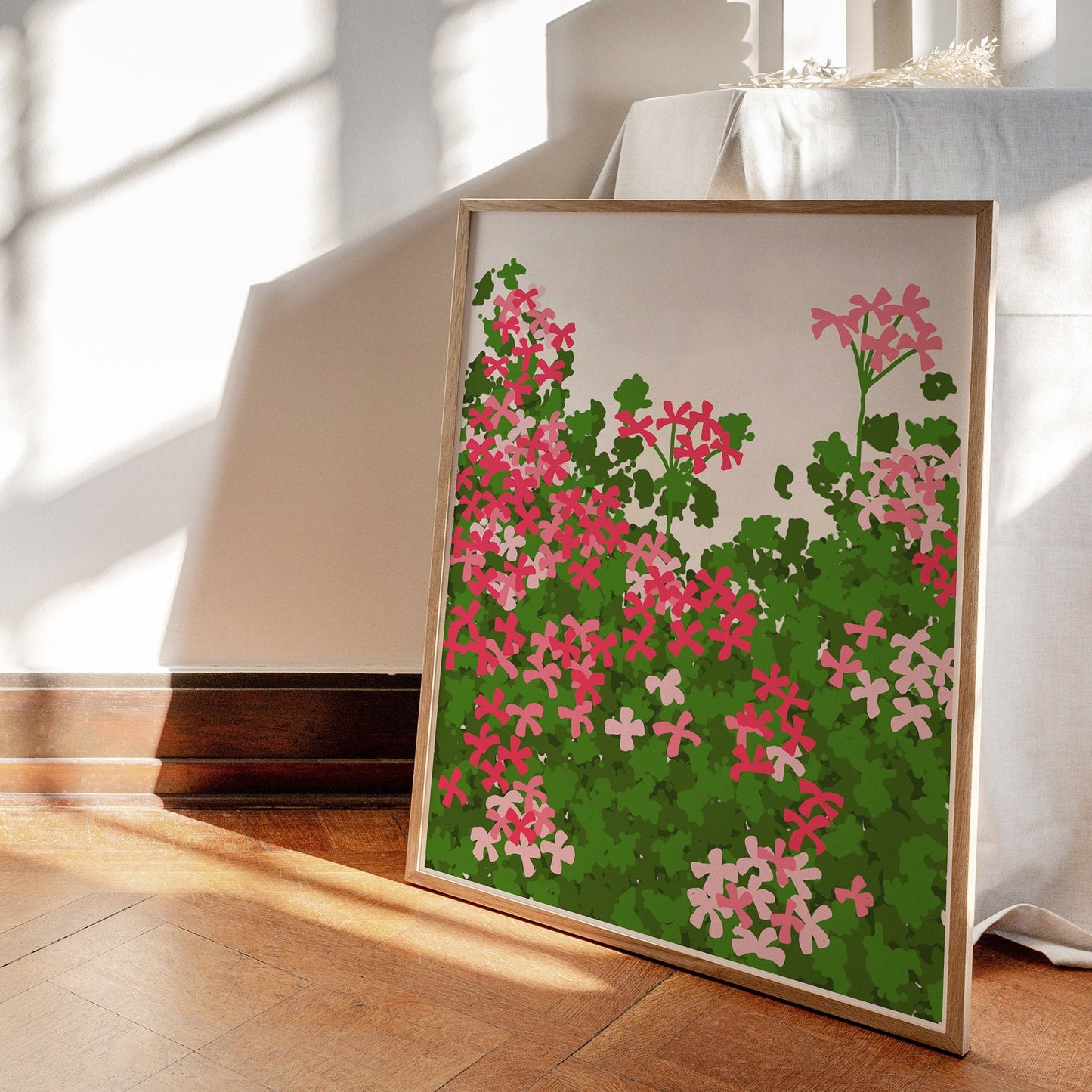 Geranium Hedge Art Print - Unframed or Framed - 120105