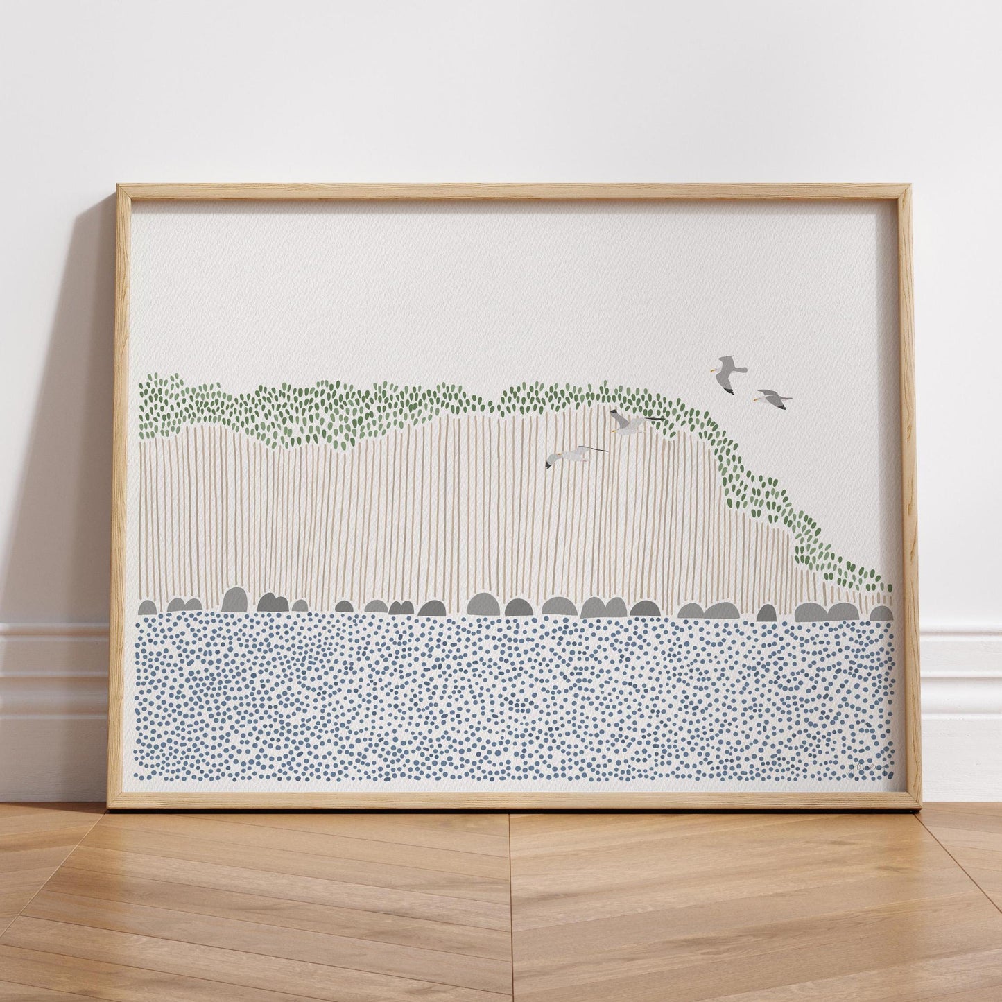 Ocean Cliffs Art Print - Unframed or Framed - 240908