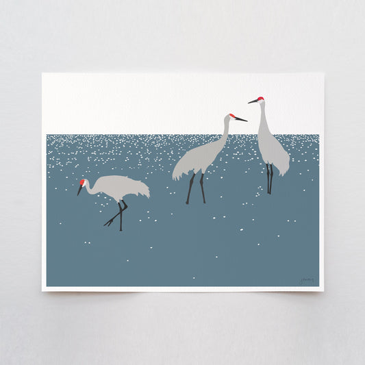 Sandhill Cranes Art Print - Unframed or Framed - 250131
