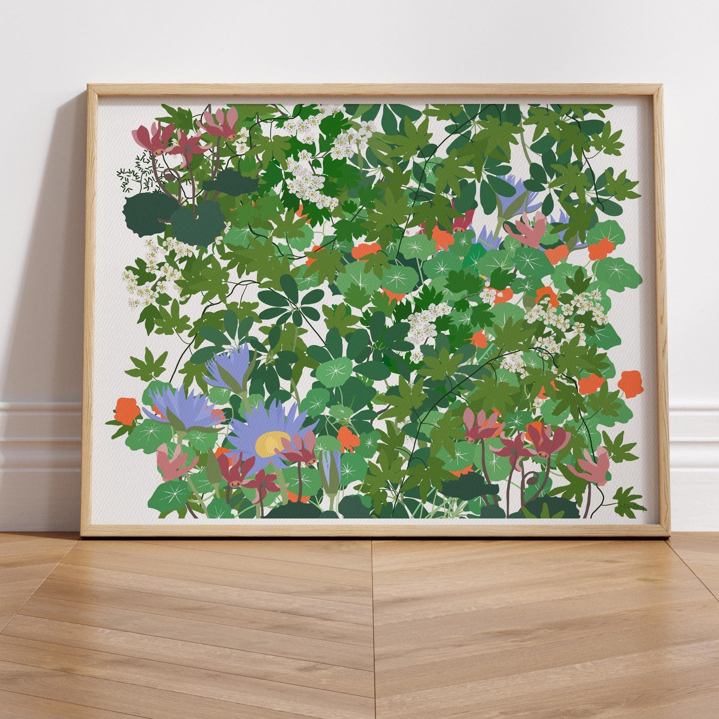 Millefleur Water Lillies Art Print - Unframed or Framed - 210315A