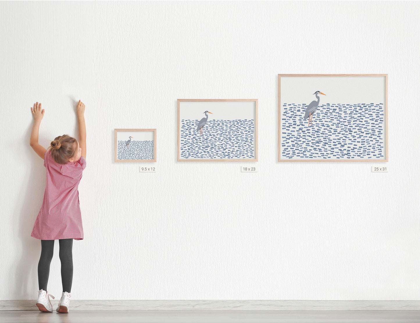 Standing Heron Art Print - Unframed or Framed - 250225