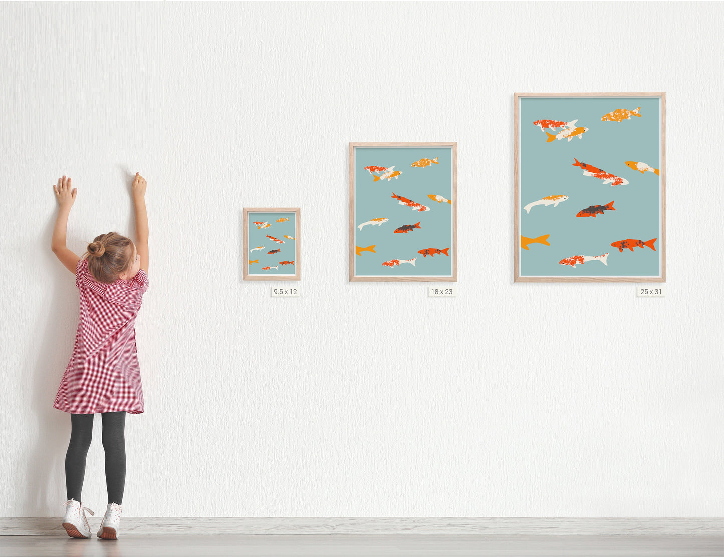 Swimming Koi Art Print - Unframed or Framed - 120111