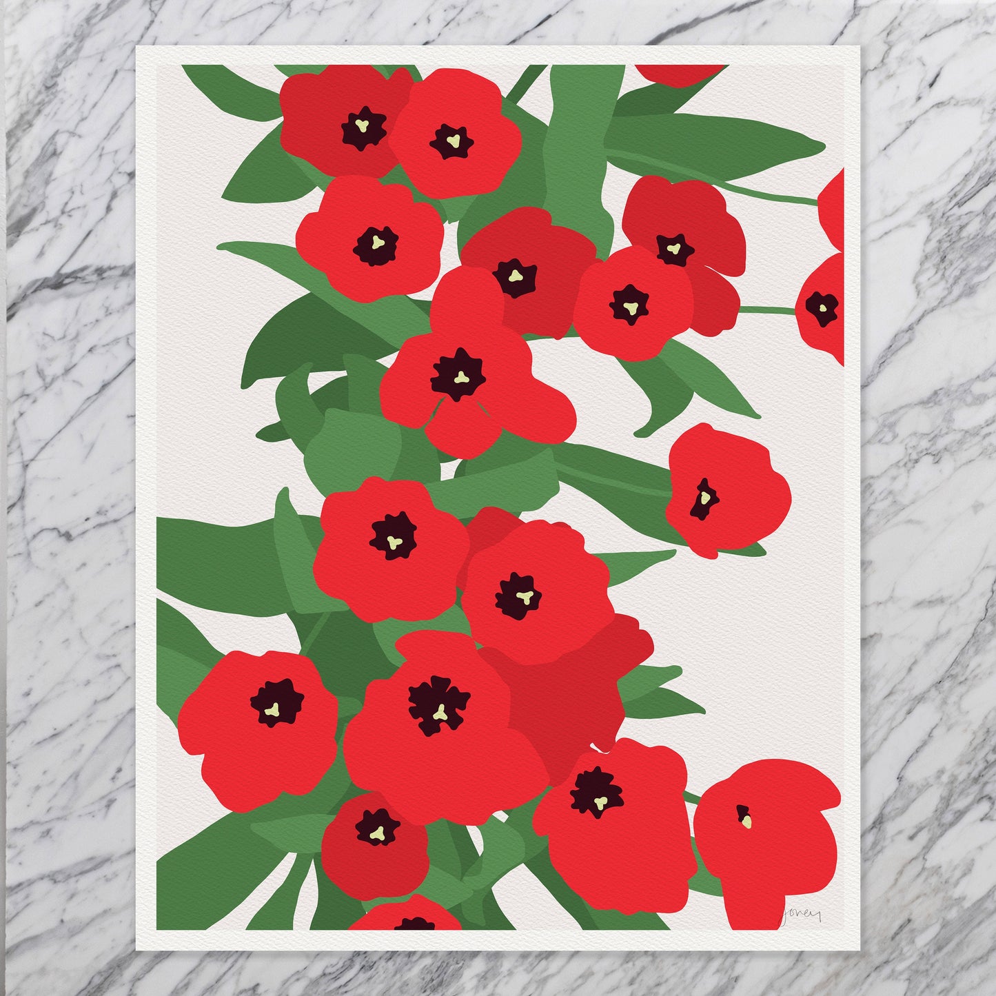 Red Hunter Tulips Art Print - Unframed or Framed - 140226