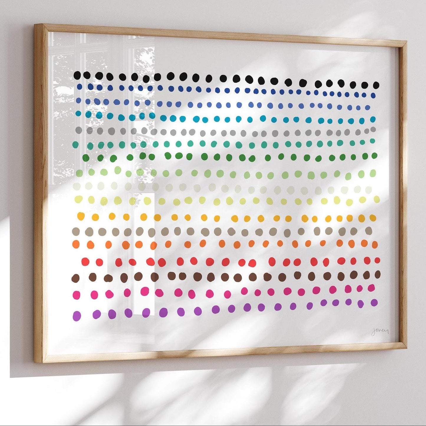 Rainbow Dots Art Print - Unframed or Framed - 150422