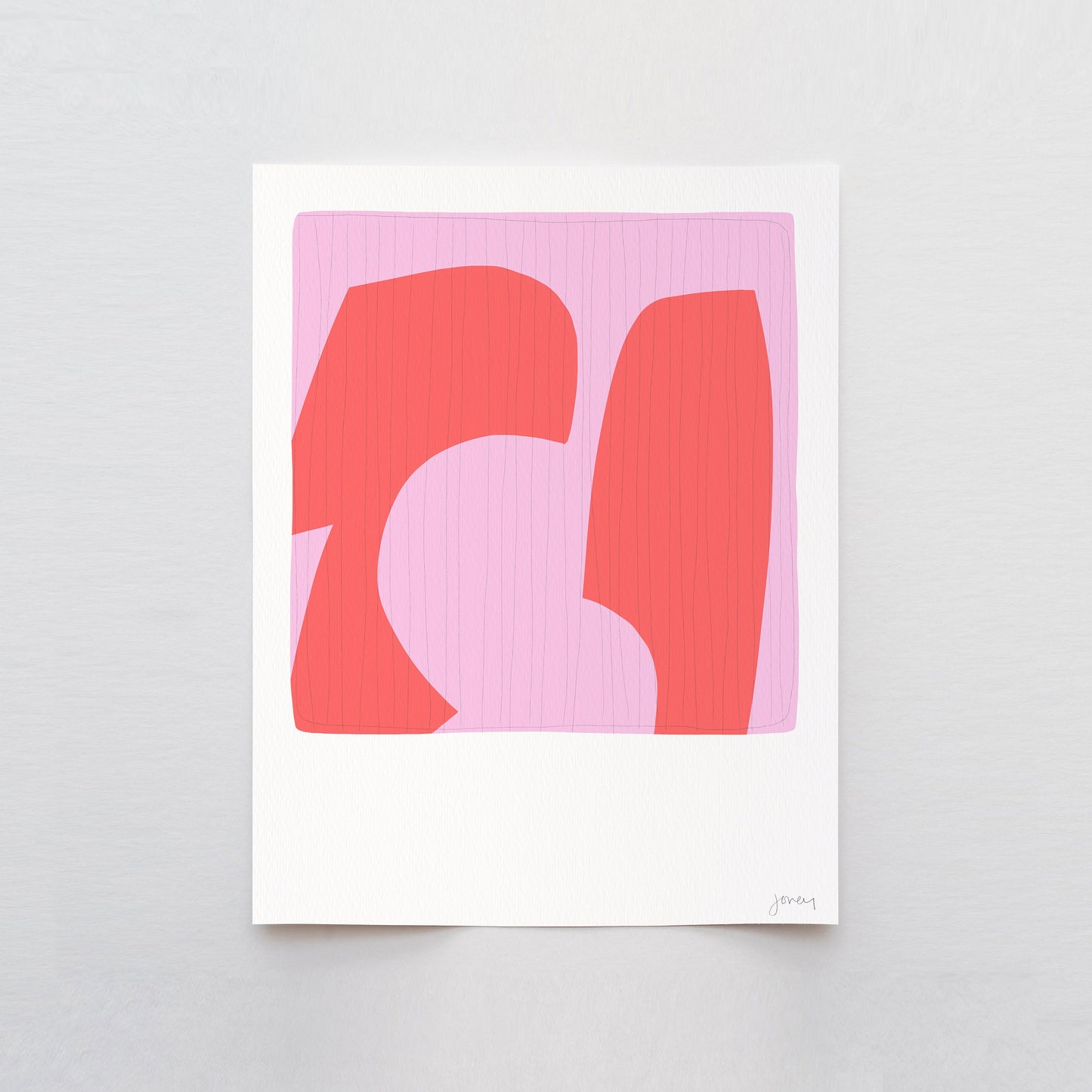 Abstract with Pink and Red Art Print - Unframed or Framed - 190309