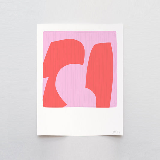 Abstract with Pink and Red Art Print - Unframed or Framed - 190309