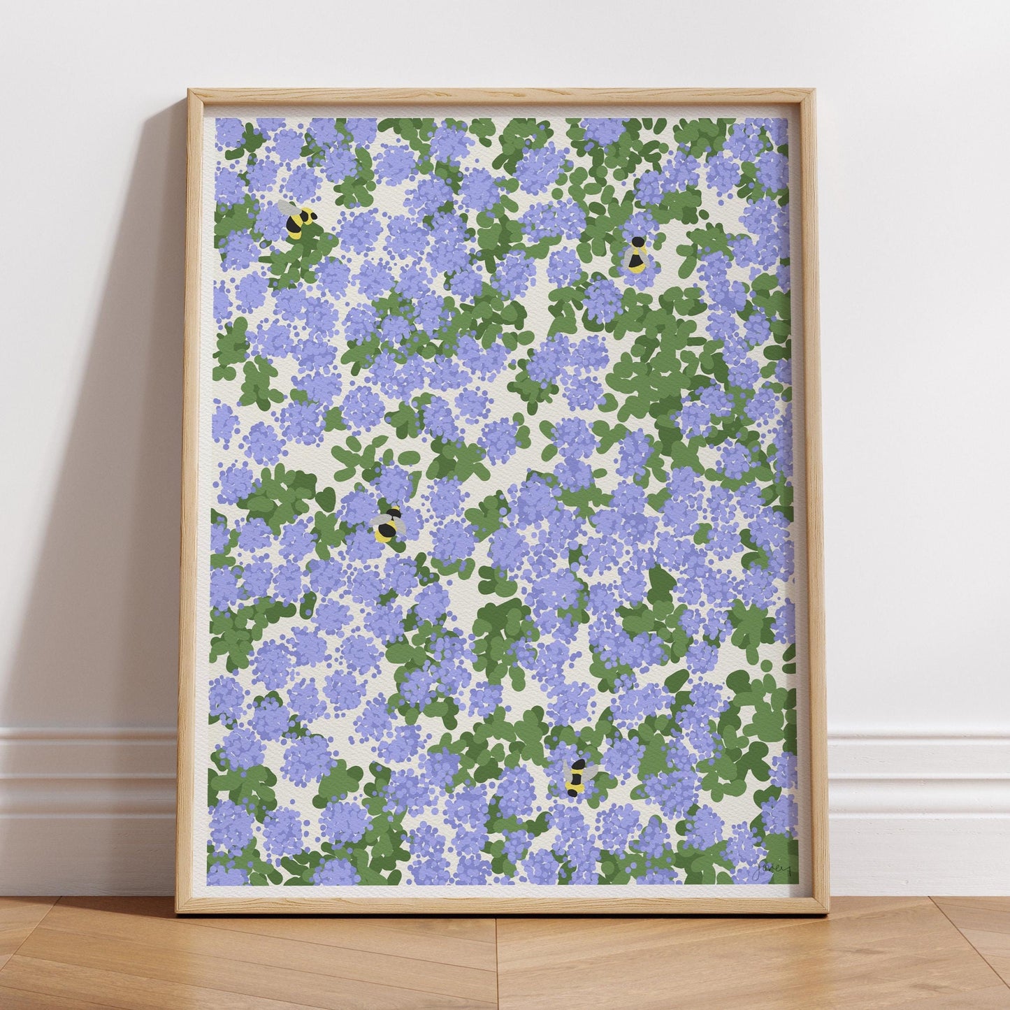Bees and Rosemary Art Print- Unframed or Framed - 140318