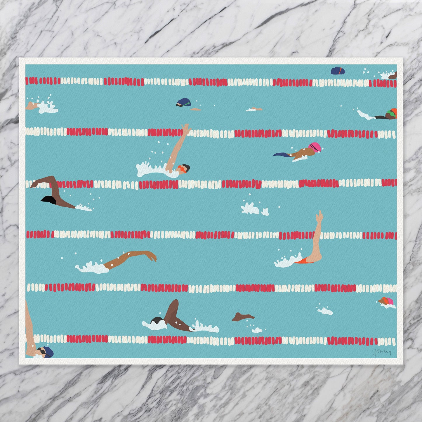 Swim Practice Art Print - Unframed or Framed - 160505