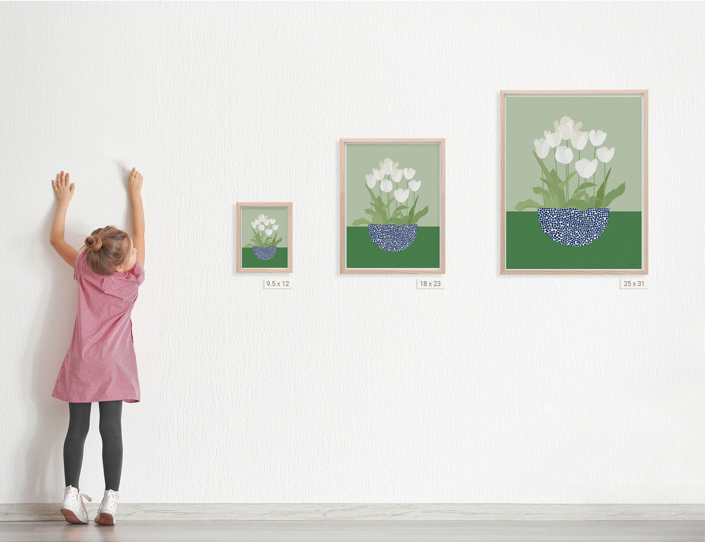 White Tulips Art Print - Unframed or Framed - 240512