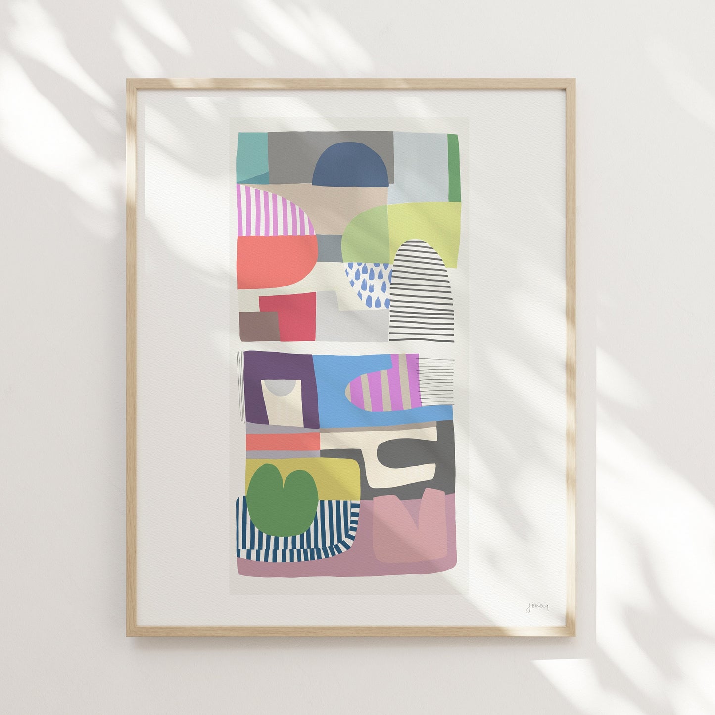 Colorful Shapes Abstract Art Print - Unframed or Framed - 180613