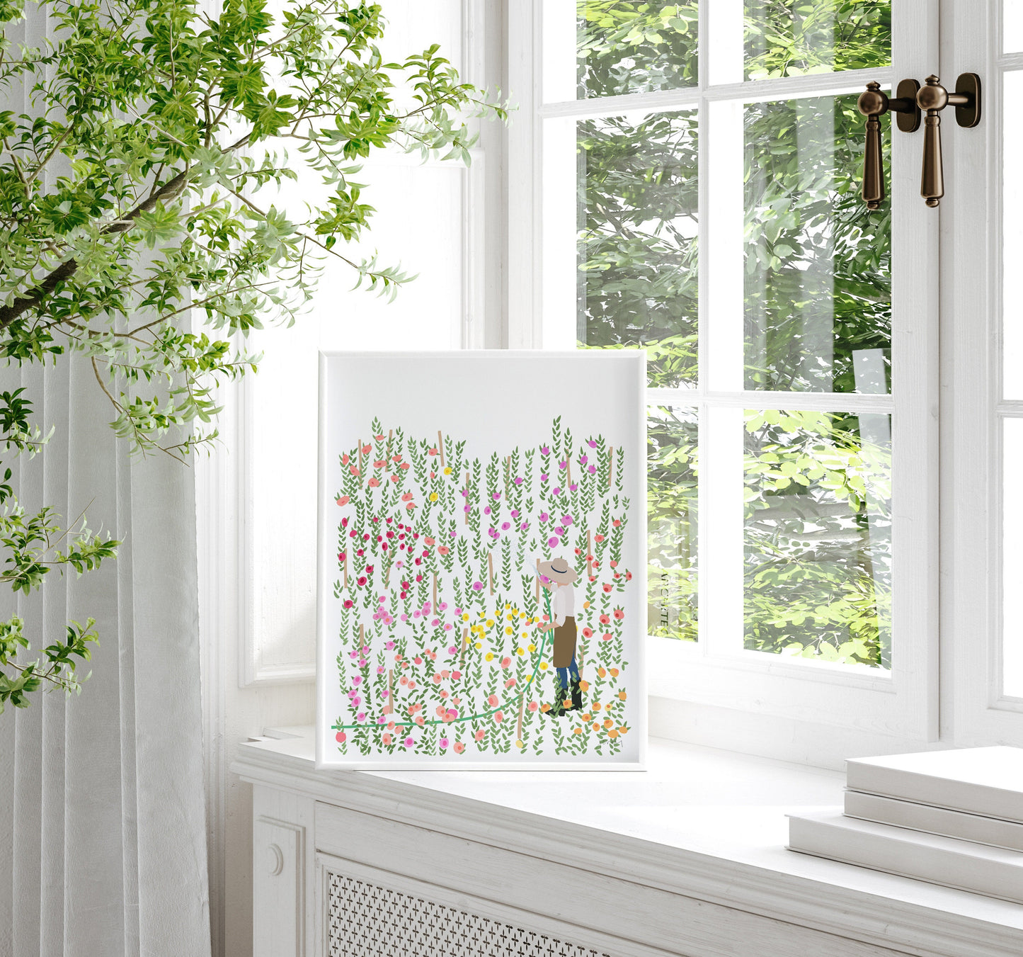 Zinnia Garden Art Print - Unframed or Framed - 230812