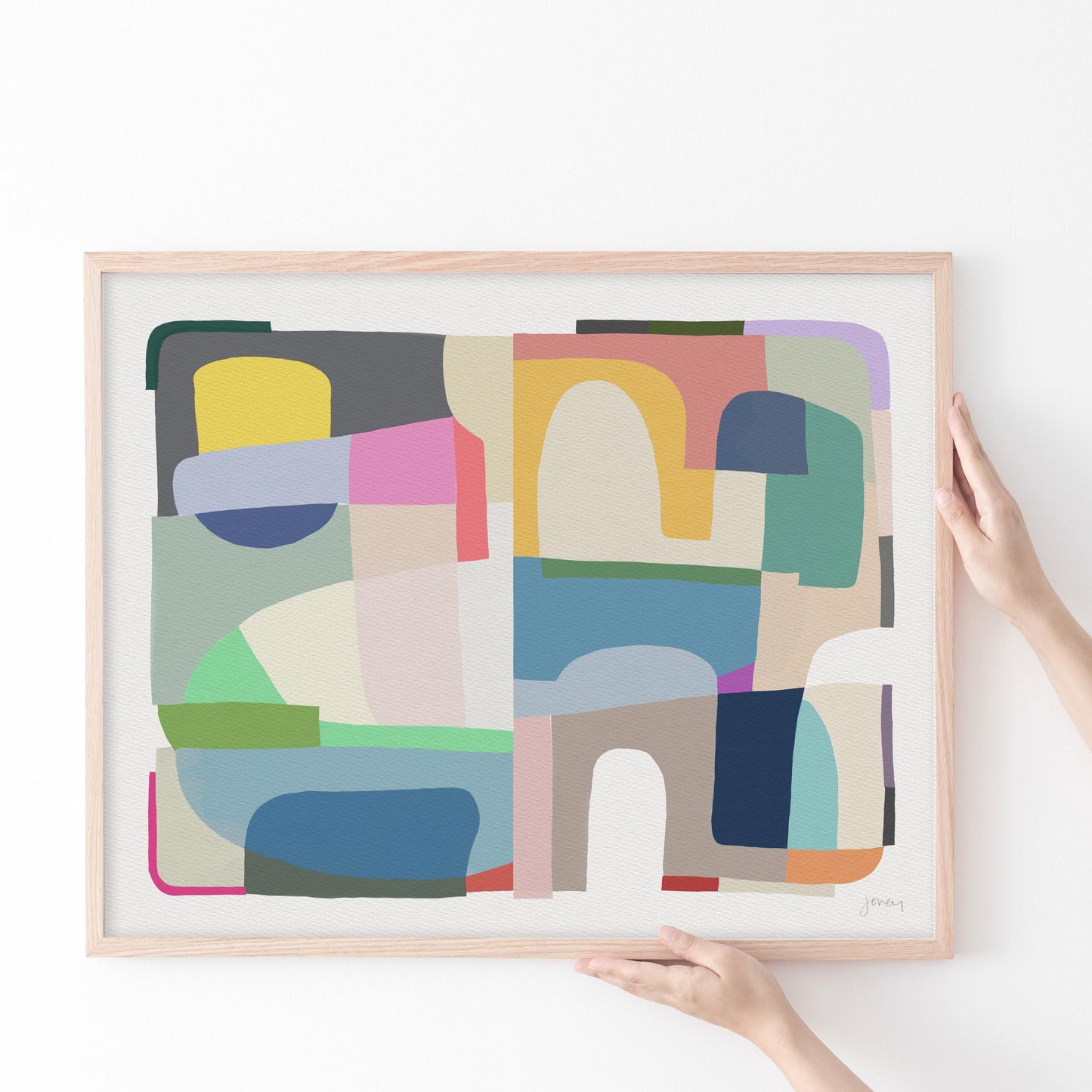 Interlocking Colors Modern Art Print - Unframed or Framed - 180405