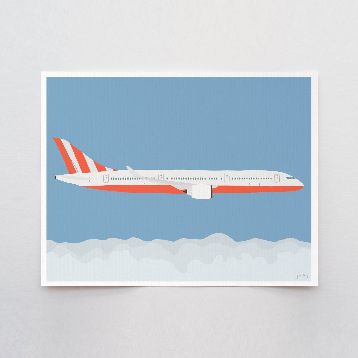 Plane in the Clouds Art Print - Unframed or Framed - 160125