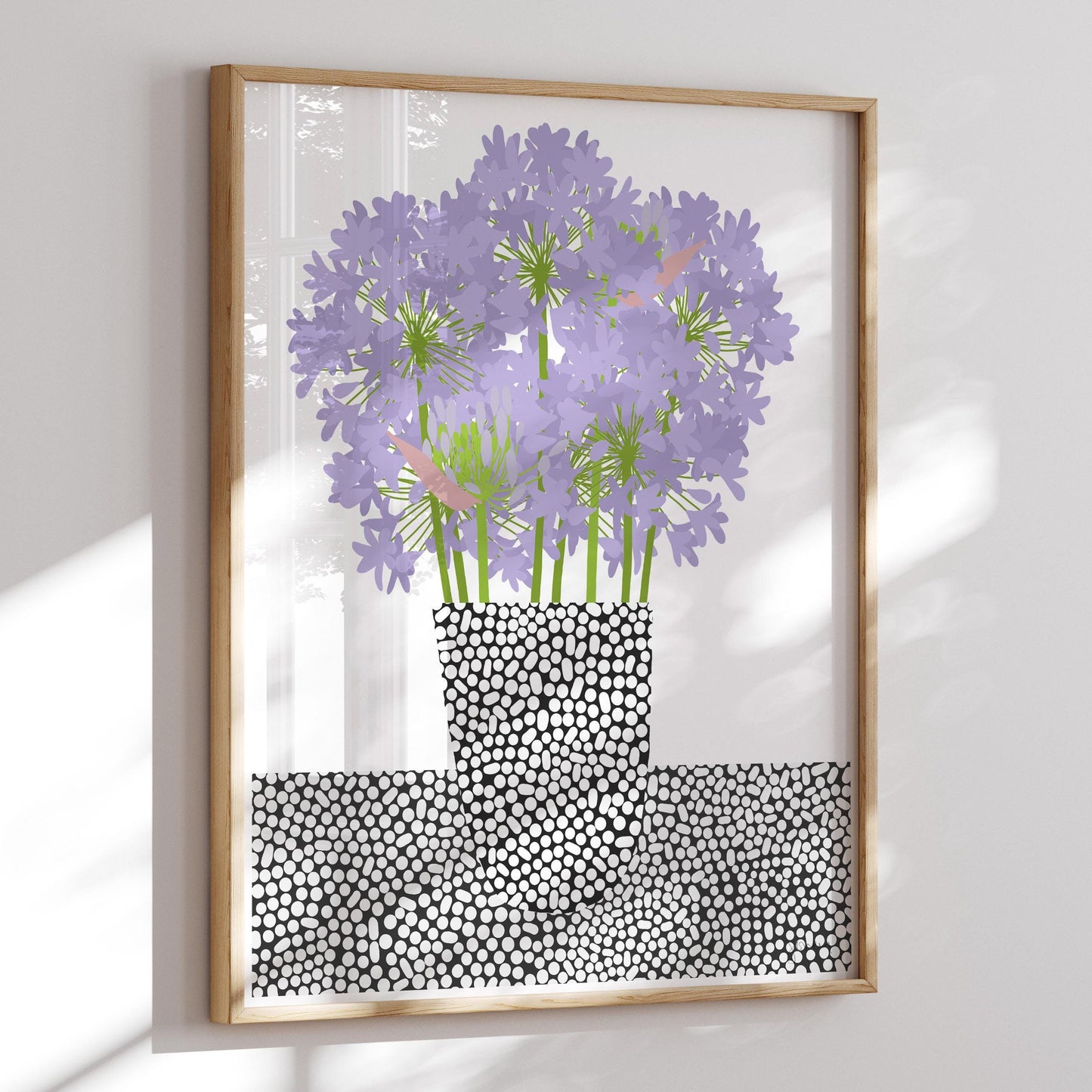 Abstract Agapanthus Still Life Art Print - Unframed or Framed - 220121