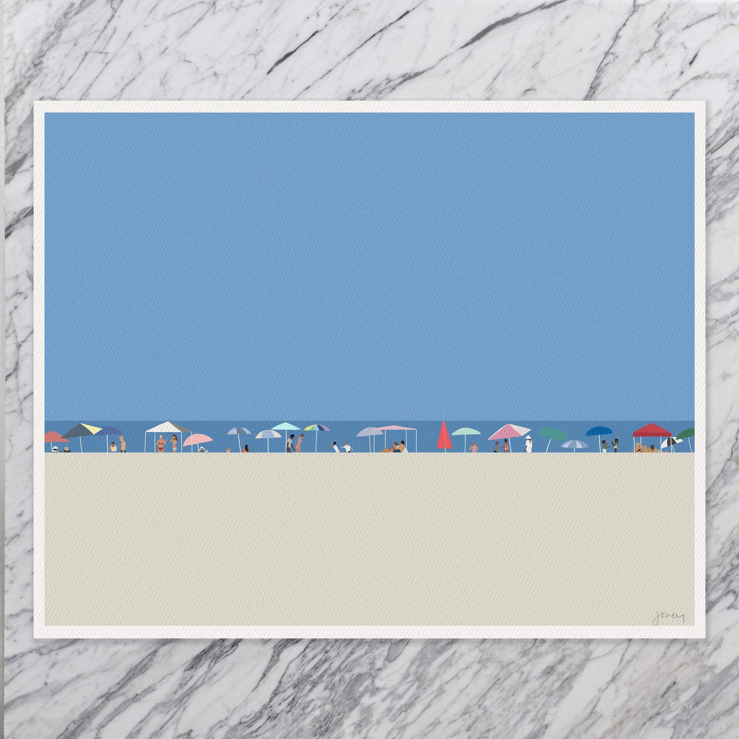 Beach Umbrellas Art Print - Unframed or Framed - 210918