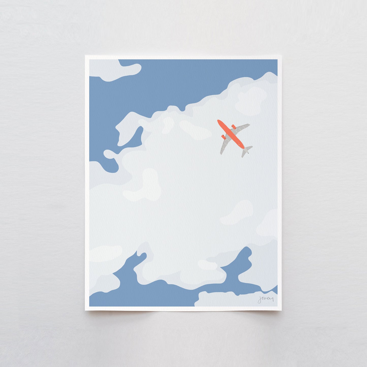 Clouds Plane Spotting Art Print - Unframed or Framed - 140116