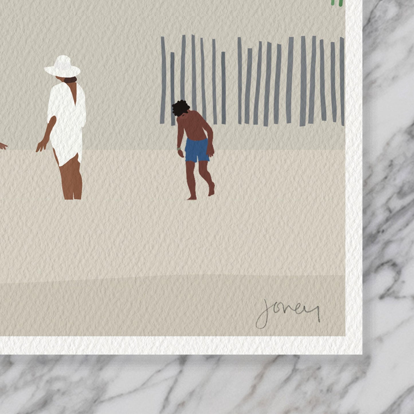 Beach Dune Fence Wall Art, Coastal Signed Print