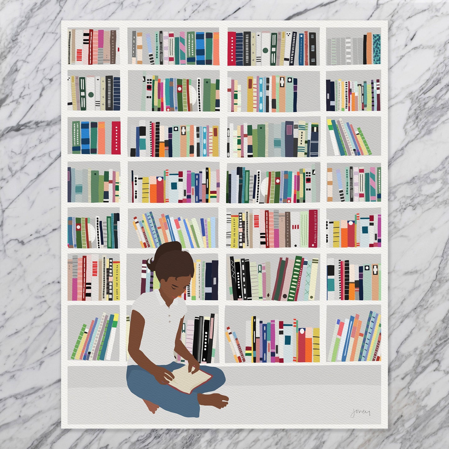 Young Bookworm Art Print - Unframed or Framed - 200721