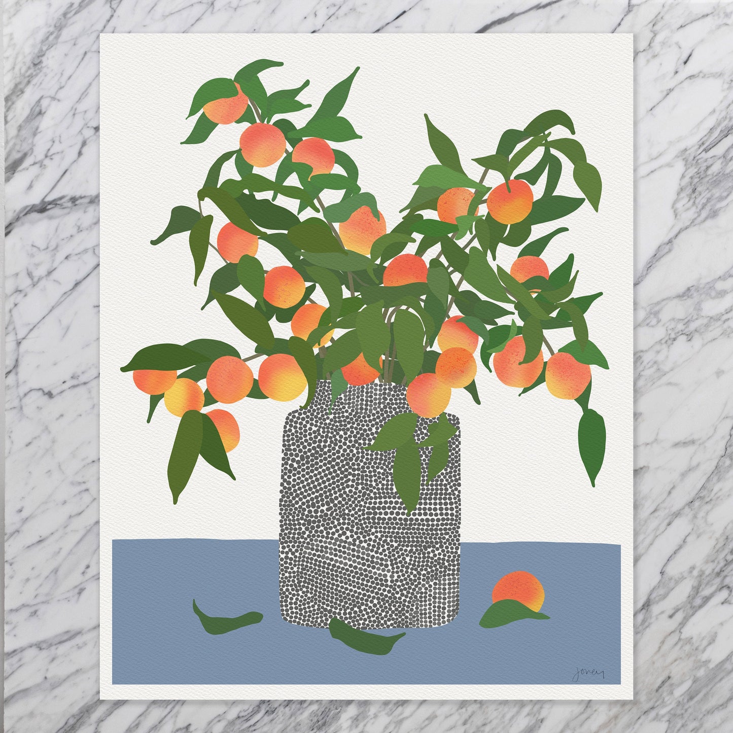Peaches Abstract Still Life - Unframed or Framed - 200323