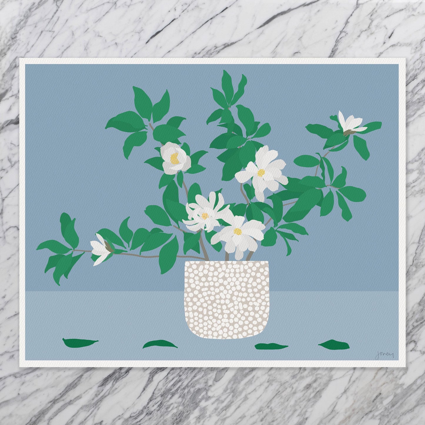 Magnolia Leaves Abstract Still Life Art Print - Unframed or Framed - 250205