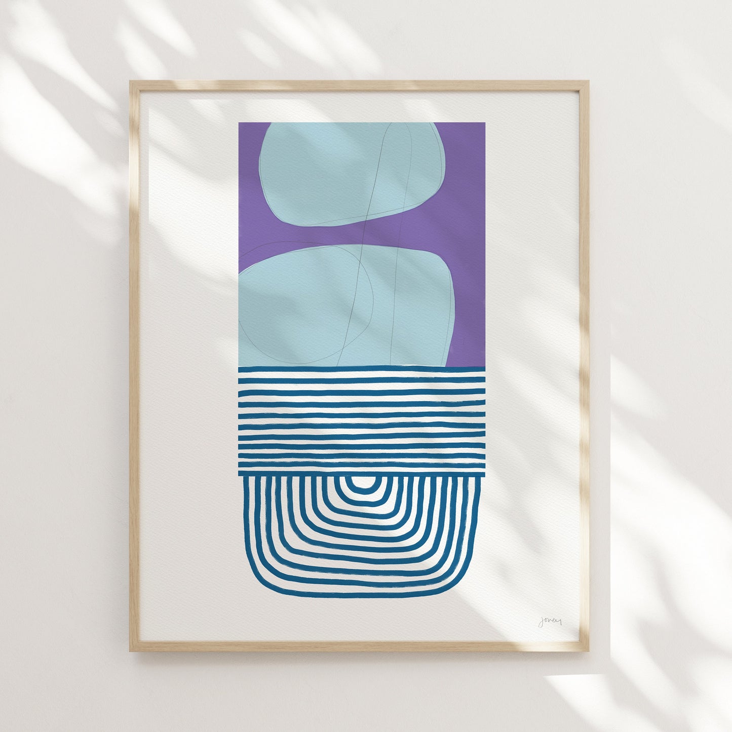 Purple and Blue Abstract Art Print - Unframed or Framed - 180307