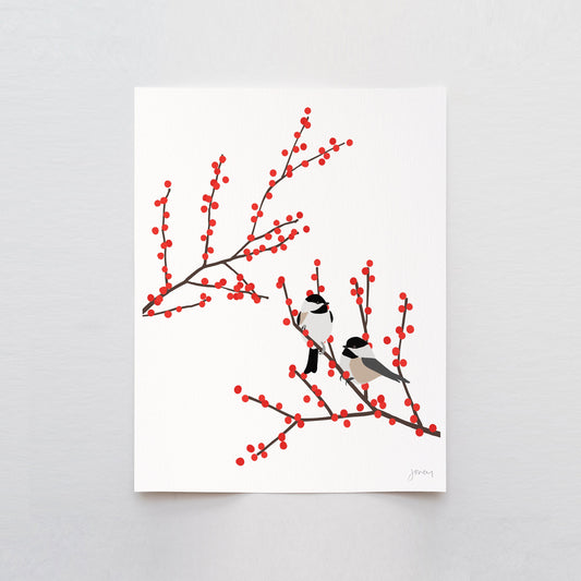 Chickadees Art Print - Unframed or Framed - 231224
