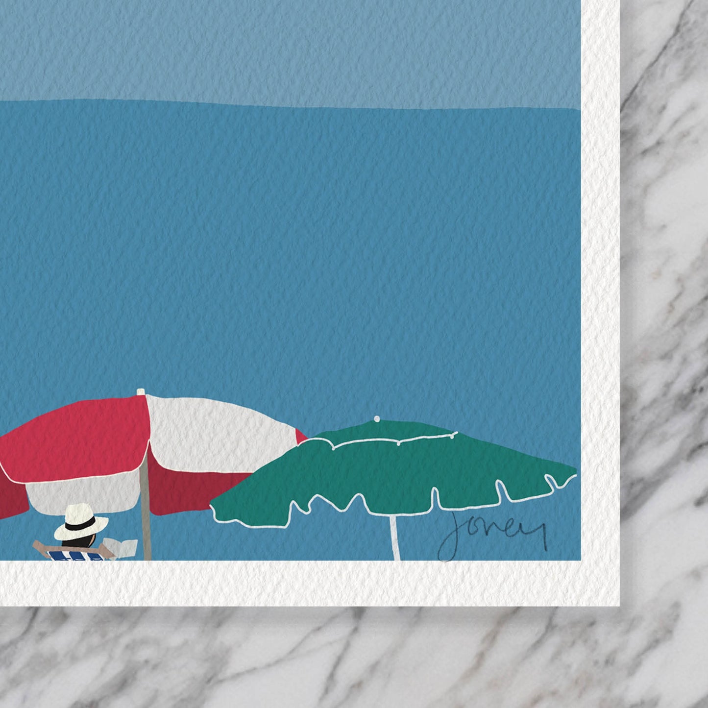 Beach Umbrellas Art Print - Unframed or Framed - 210603