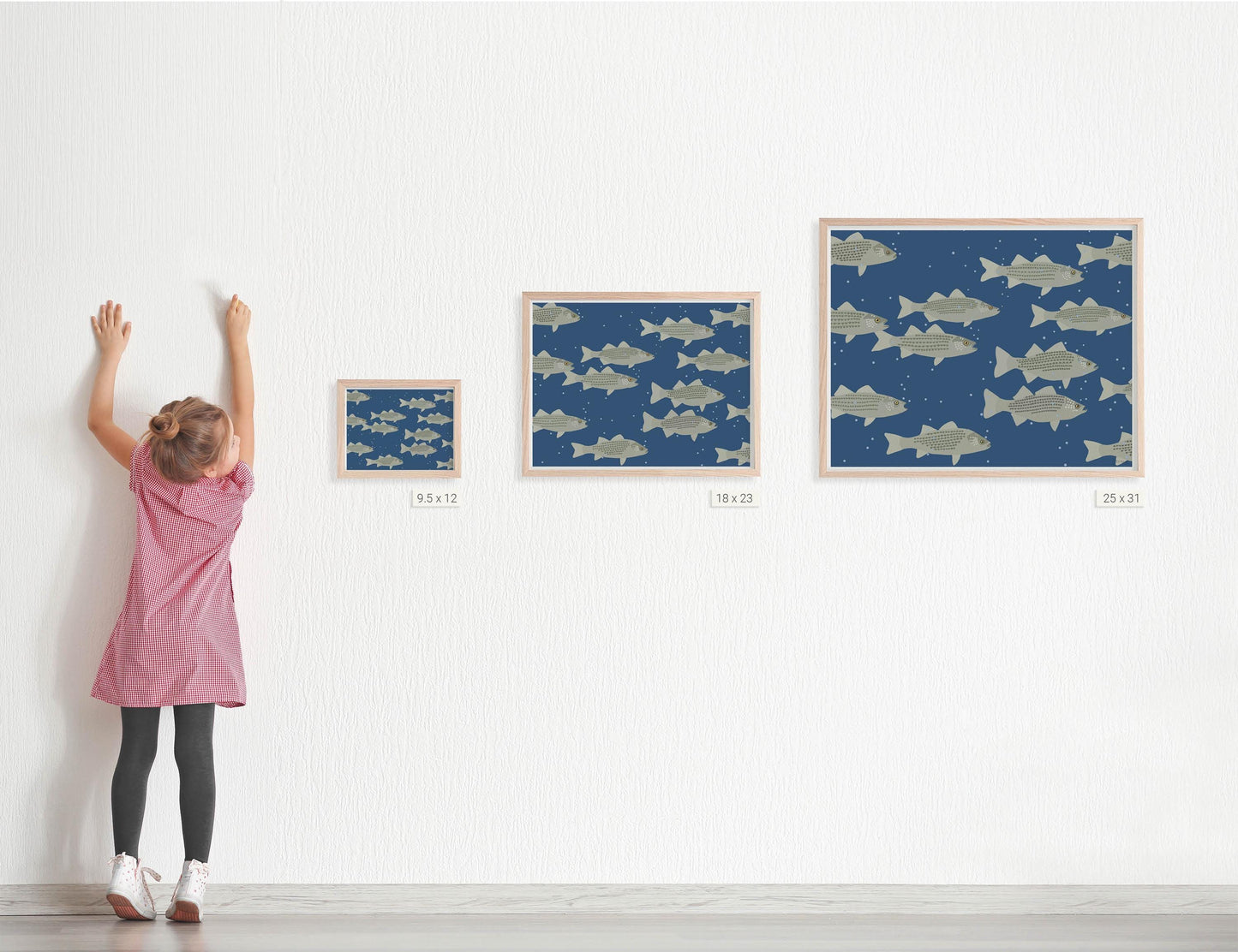 Deepwater Stripers Art Print - Unframed or Framed - 250129