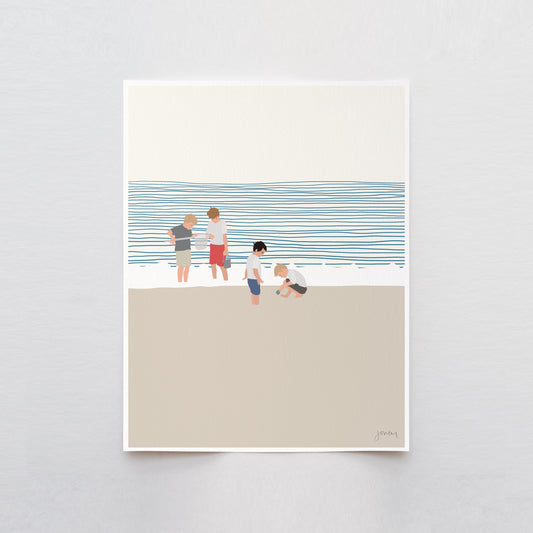 Four Brothers on the Beach Art Print - Unframed or Framed - 140619