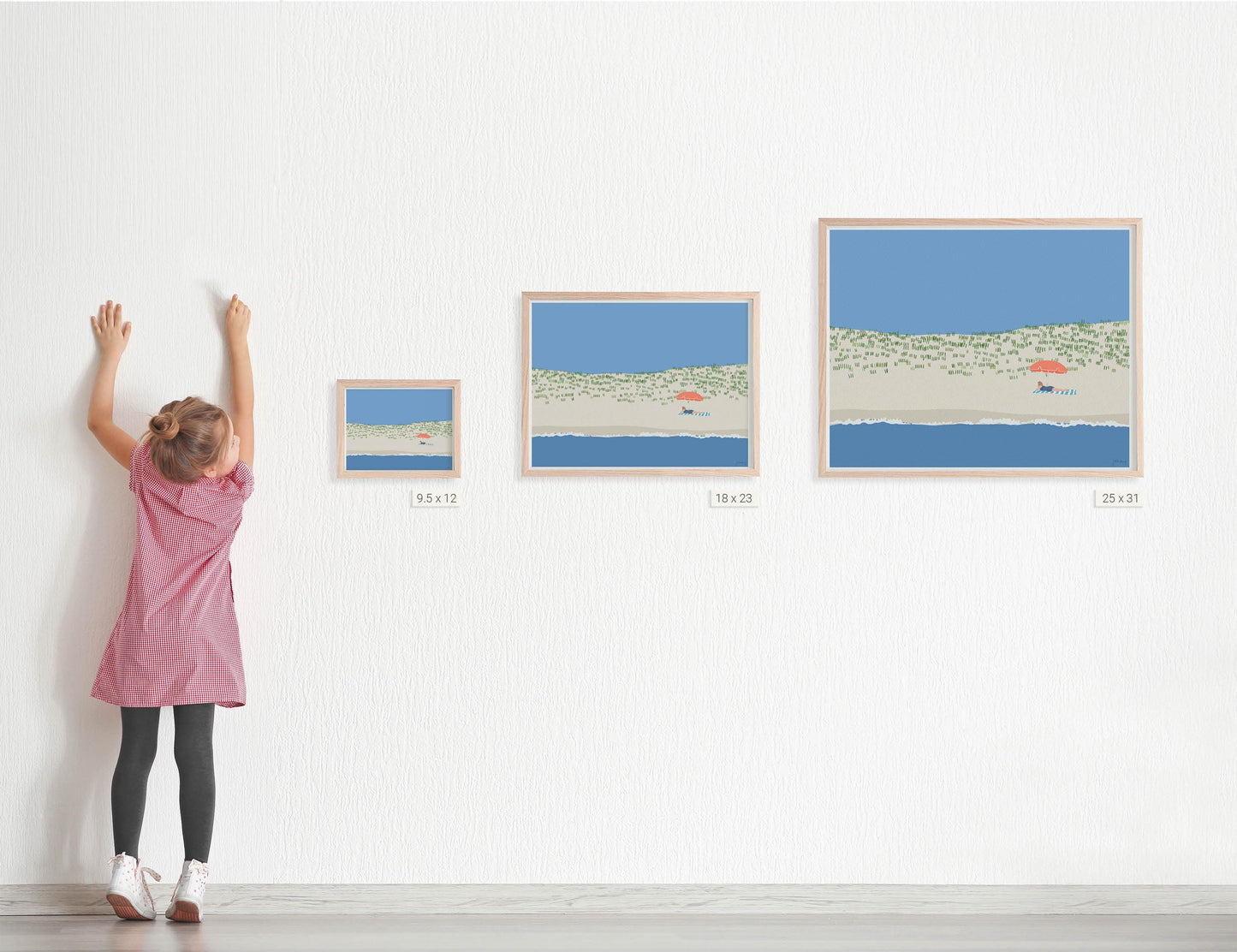 Reading Under Beach Umbrella Art Print - Unframed or Framed - 250211