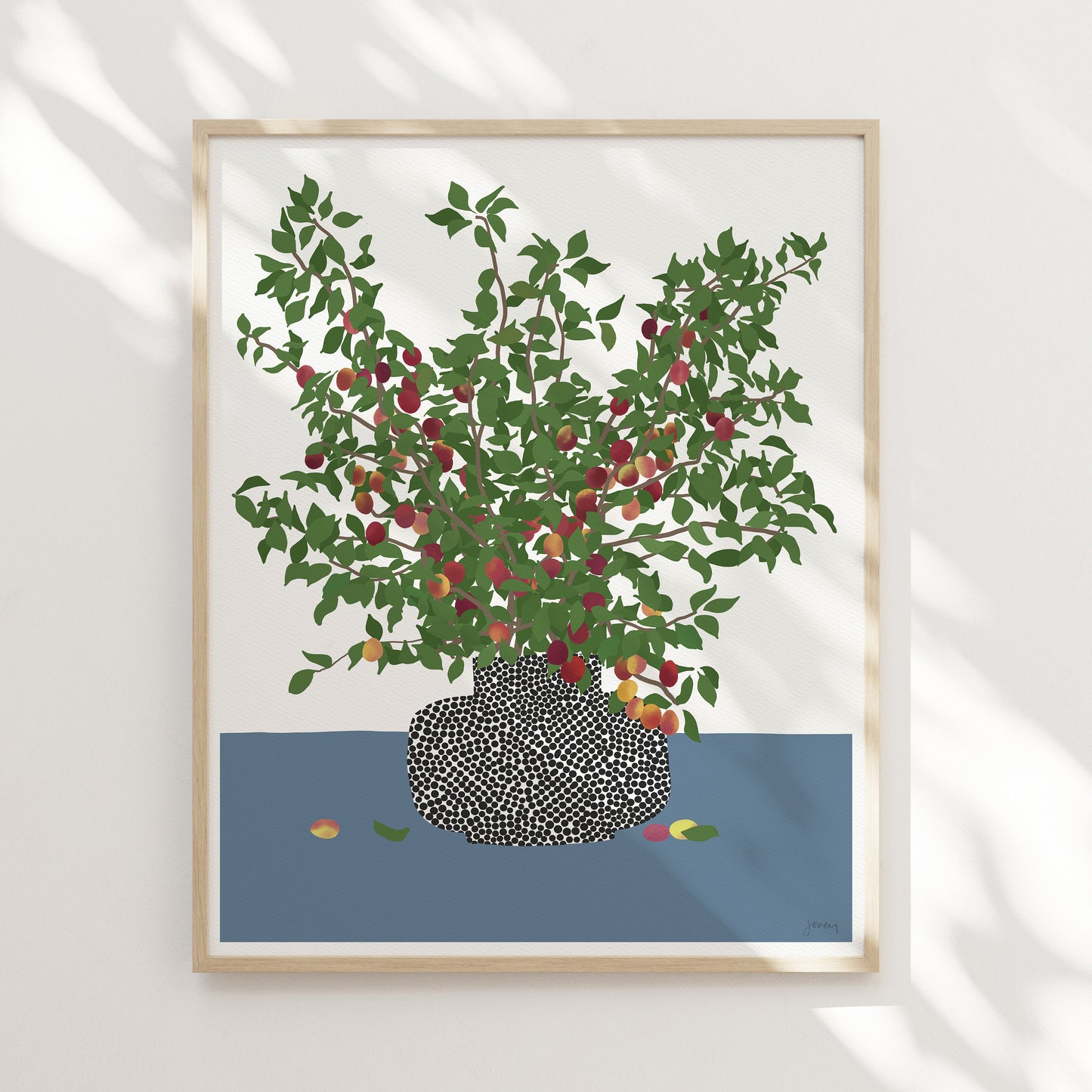 Plum Branches Abstract Still Life Art Print - Unframed or Framed - 200419