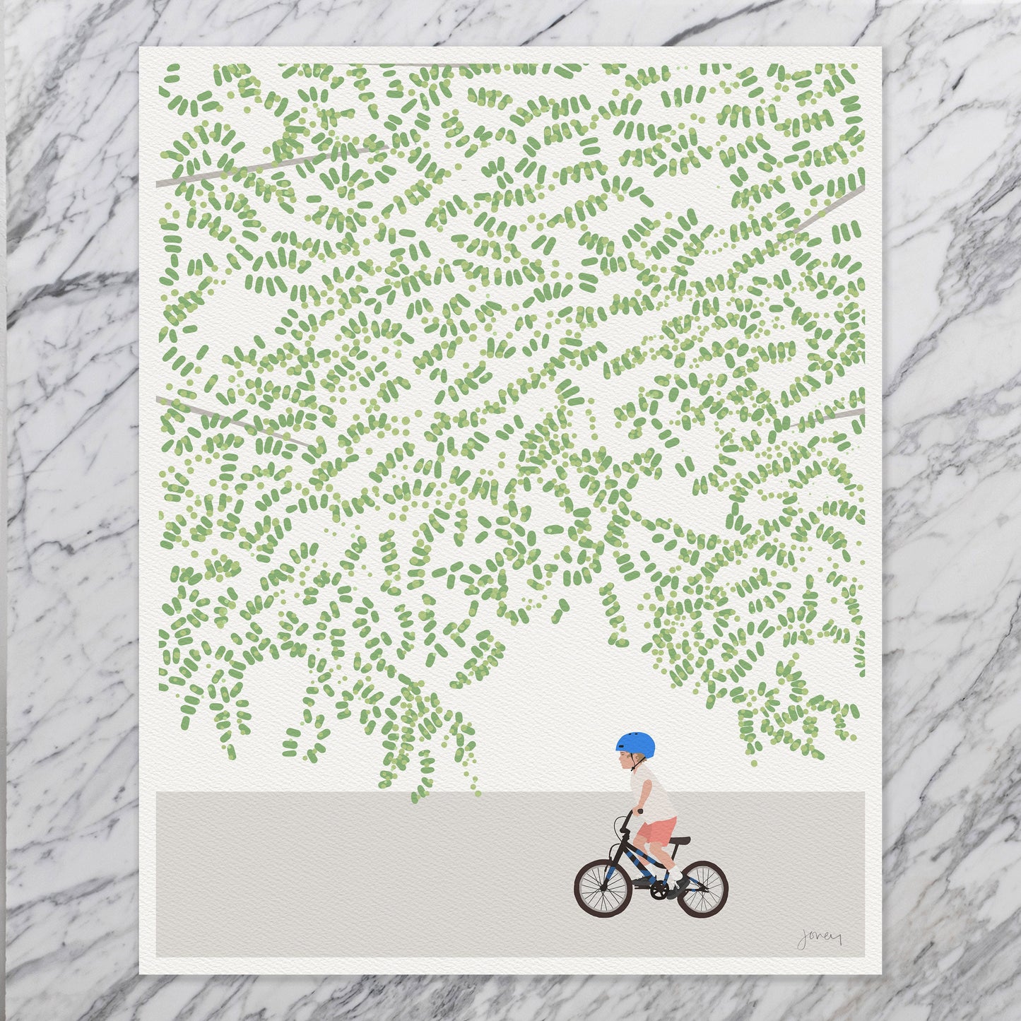 Boy Riding a Bike Art Print - Unframed or Framed - 230520