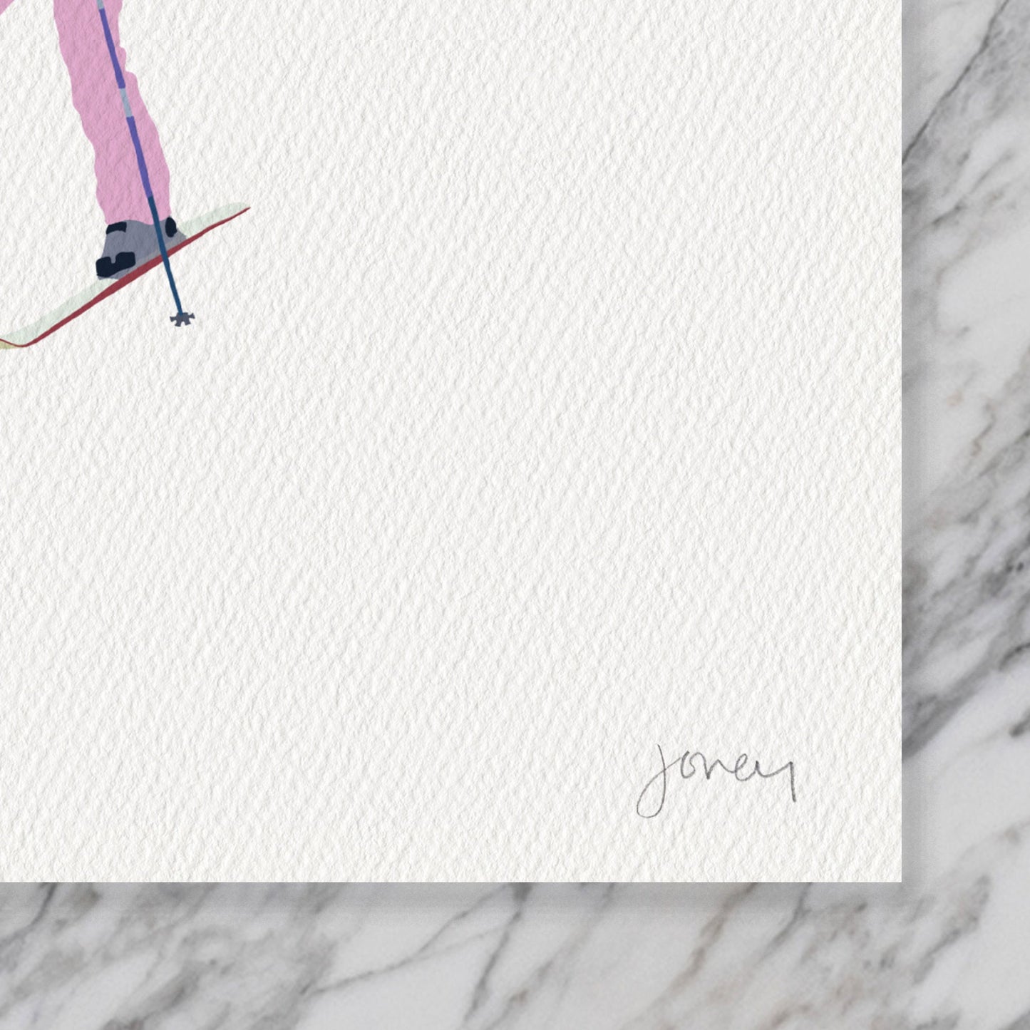 Ski Family Art Print -  Unframed or Framed - 220108