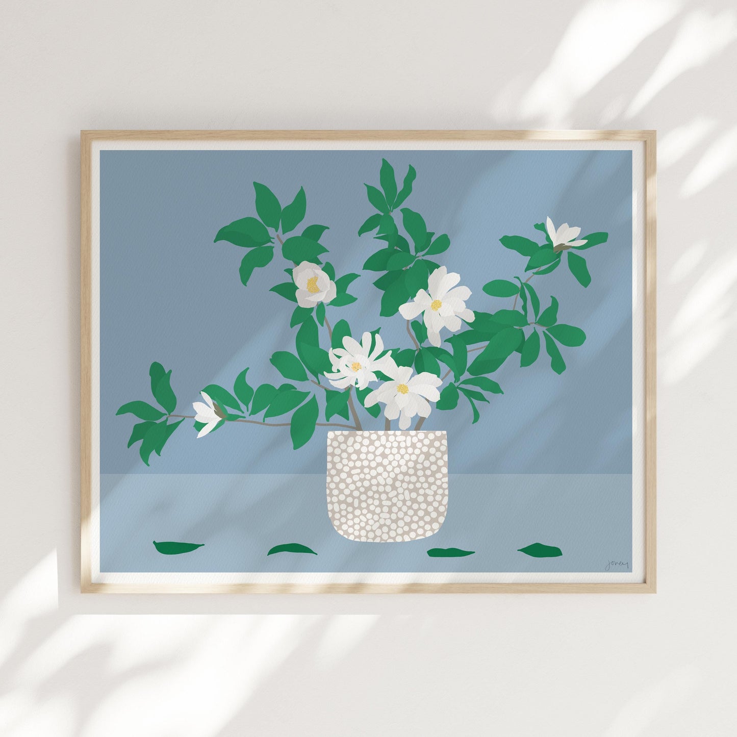 Magnolia Leaves Abstract Still Life Art Print - Unframed or Framed - 250205