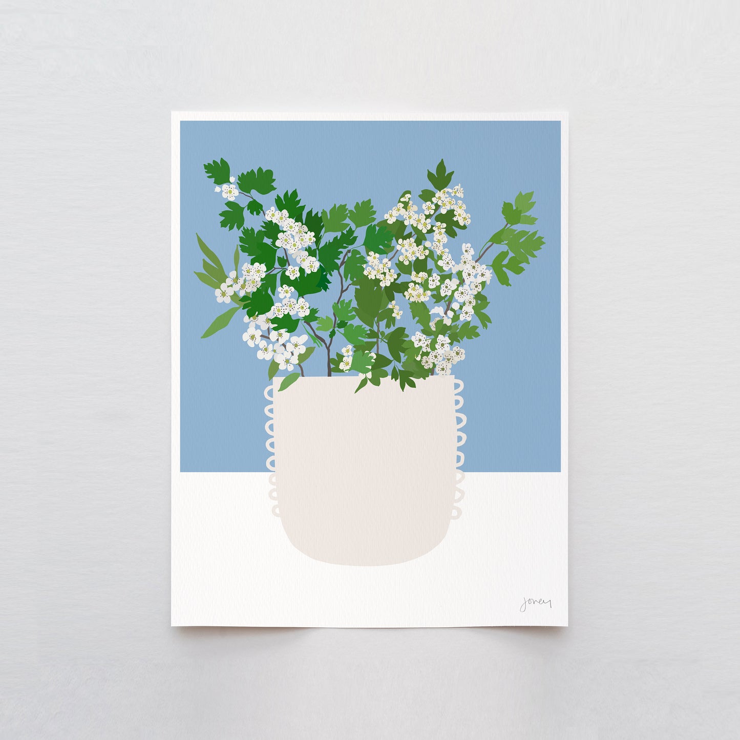 Hawthorn Blossoms Art Print - Unframed or Framed - 201107