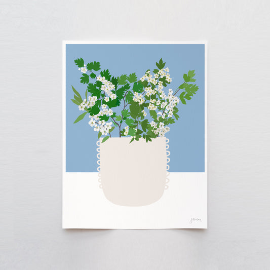 Hawthorn Blossoms Art Print - Unframed or Framed - 201107