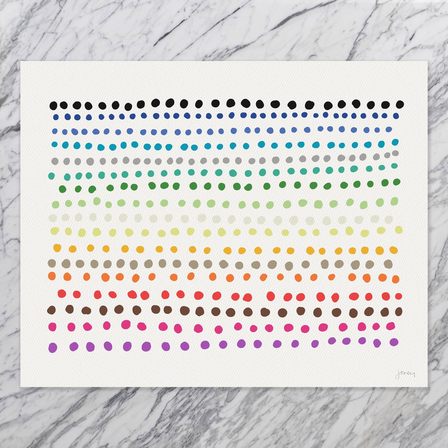 Rainbow Dots Art Print - Unframed or Framed - 150422