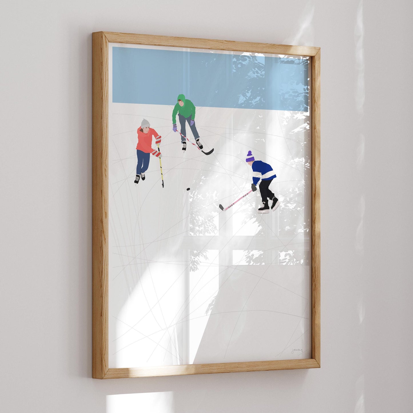 Pond Hockey Art Print - Unframed or Framed - 230210