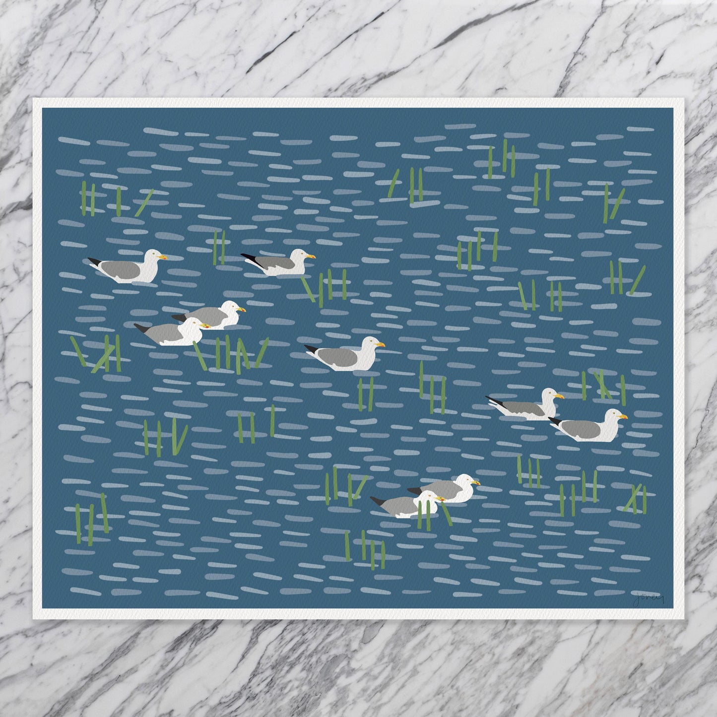 Seagulls in the Marsh - Signed - 260419