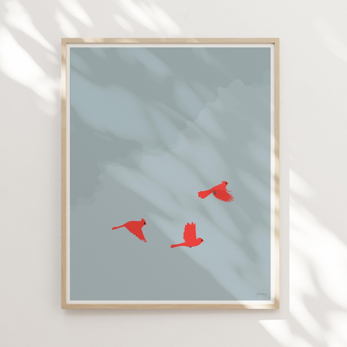 Three Cardinals Art Print - Unframed or Framed - 250405