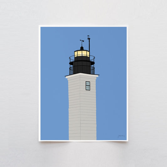 Lighthouse at Beavertail Art Print - Unframed or Framed - 240929