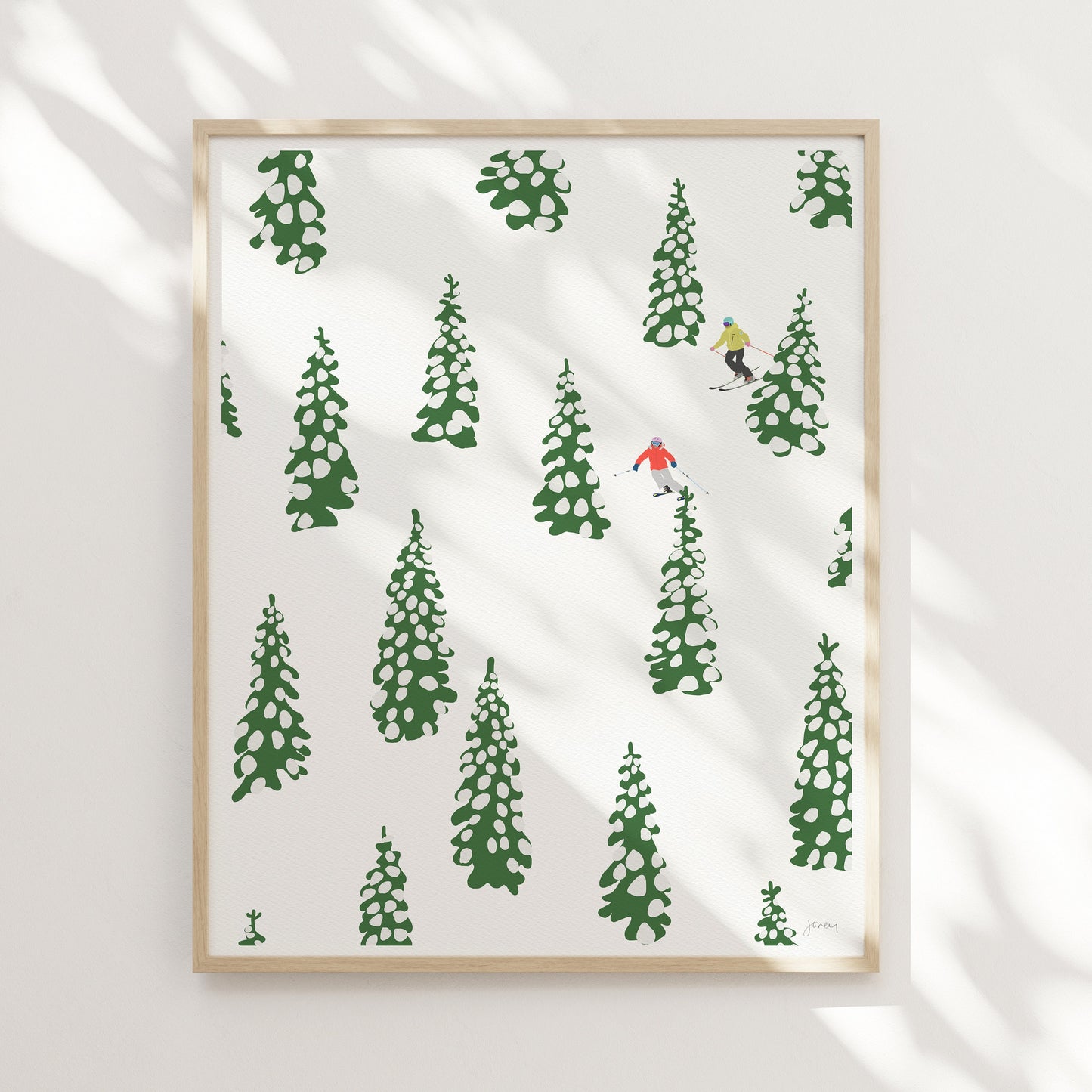 Skiing the Trees Art Print - Unframed or Framed - 230114